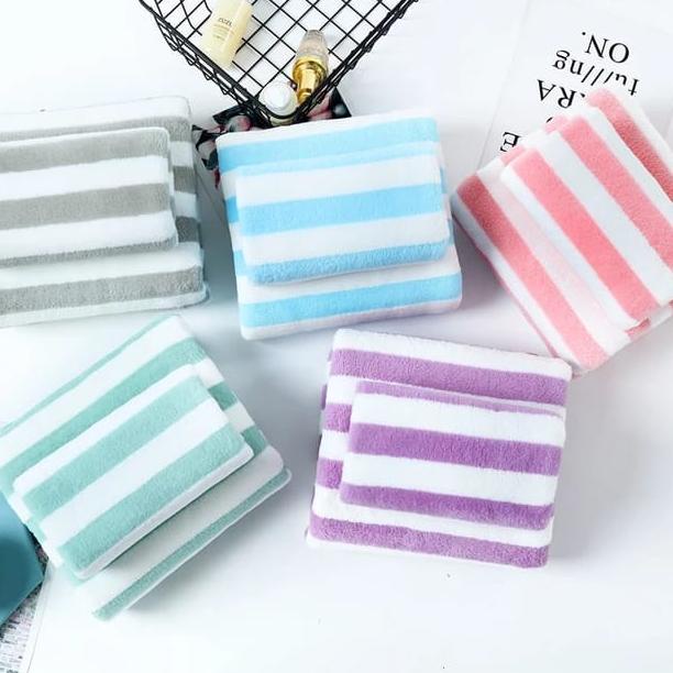(No)[Z28A]-✔) CarterLove Handuk Microfiber 2in1 70x140 cm BESAR | Gift Set Handuk Lembut Jumbo Big S