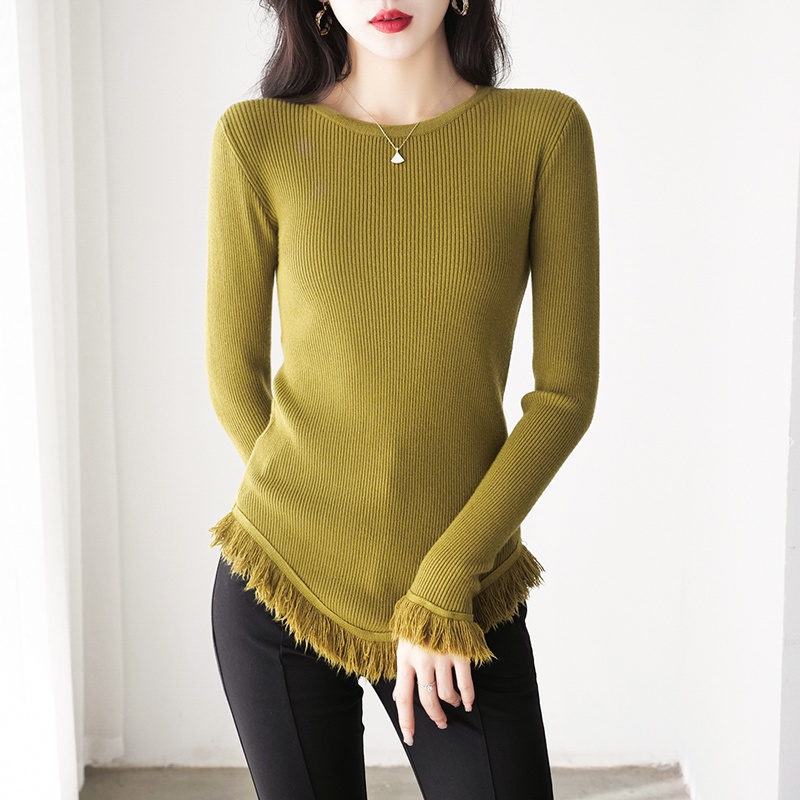 【Elegant】Casual Basic Slim Knit Ribbed T Shirt  2335