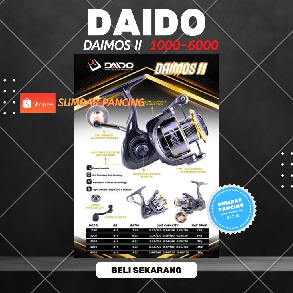 ALAT PANCING, KATROL PANCING, GULUNGAN PANCING, REEL DAIDO DAIMOS 2  1000/2000/3000/4000//6000