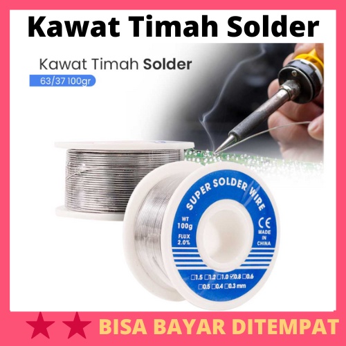 Kawat Timah Solder 63/37 100gr / Kawat Bendrat Timah Solder Gulung Gulungan Las Patri Hp Mechanic Re