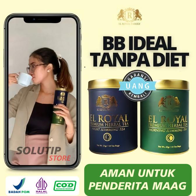 

[BISA COD] 1 Paket El Royal Premium Herbal Tea Morning & Night Teh Herbal