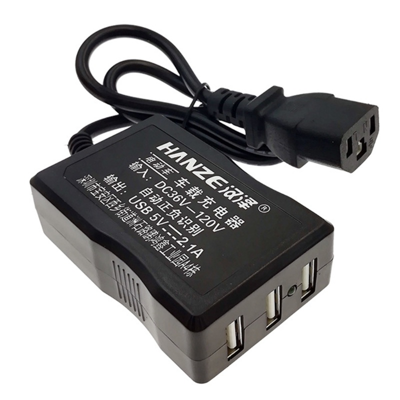 Zzz Charging Adapter DC36V 48V 72V 120V Ke 5V 2.1A Converter Untuk Ponsel Android iOS GPS E-Bike Sepeda Listrik 3port Char