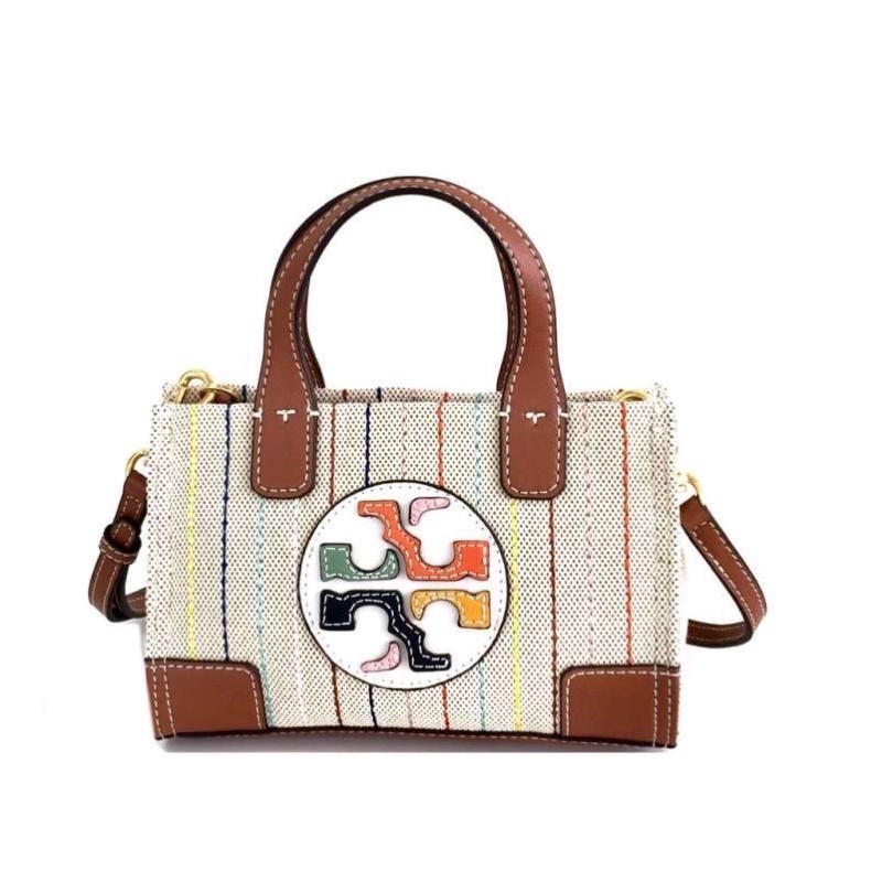 Tory Burch Ella Micro Tote Webbing PatchWork