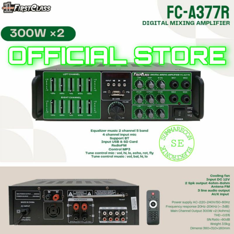 amplifier firstclass fc a377r amplifier karaoke bluetooth