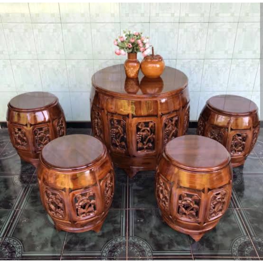 TERMURAH Set meja kursi teras kendang/kursi teras jati /Kursi tamu/kursi makan/kursi teras/produk ku