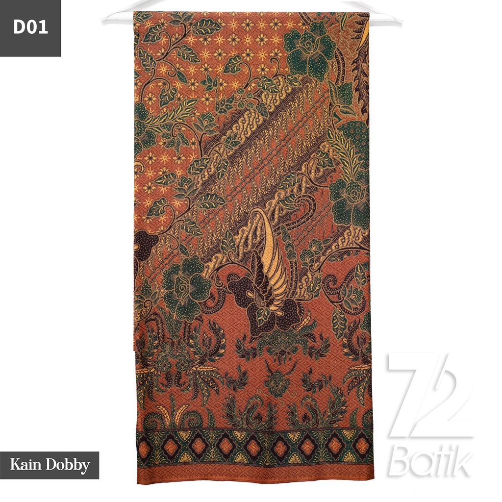 KAIN BATIK PREMIUM Dobby Motif Sayap Kawung Warna Orange 722956 Cap 72 Jarik Jarit Samping Kebat Panjang Batik Dobby Modern Premium Bahan Seragam Batik Pernikahan Kantor Keluarga Murah Kamen Jadi Batik Bali Lembaran