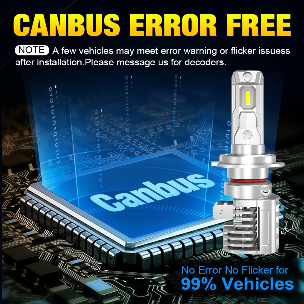 2pcs Lampu Depan Mobil LED Canbus H8 H11 30000LM 100W High Power 9012 H4 Hilo Beam 6500K 9005 9006 HB3 HB4