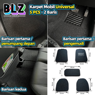 Bolizun Karpet Mobil Universal pvc mie bihun 5 PCS - 2 Baris / Universal Fit Car Mats / Car Floor Mats