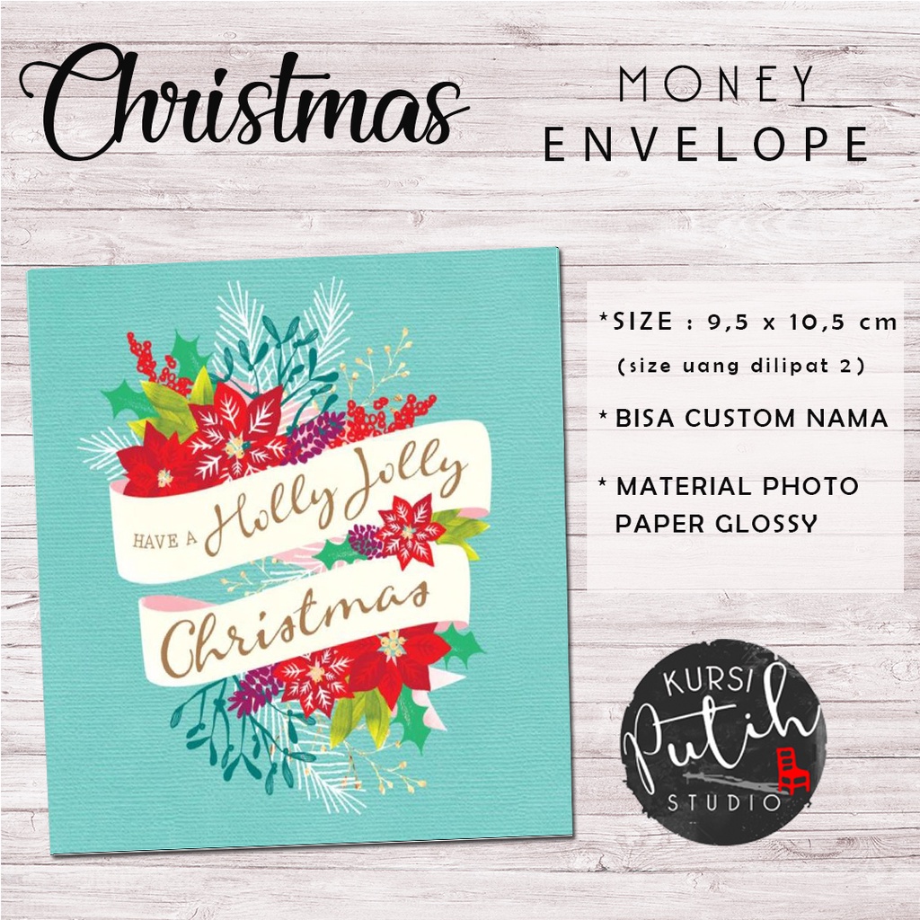 

amplop uang natal / Christmas money envelope tema holly jolly christmas