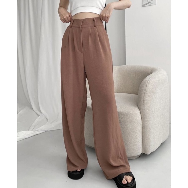 Korean Pants Celana Kulot Wanita Casual Formal Polos Kekinian