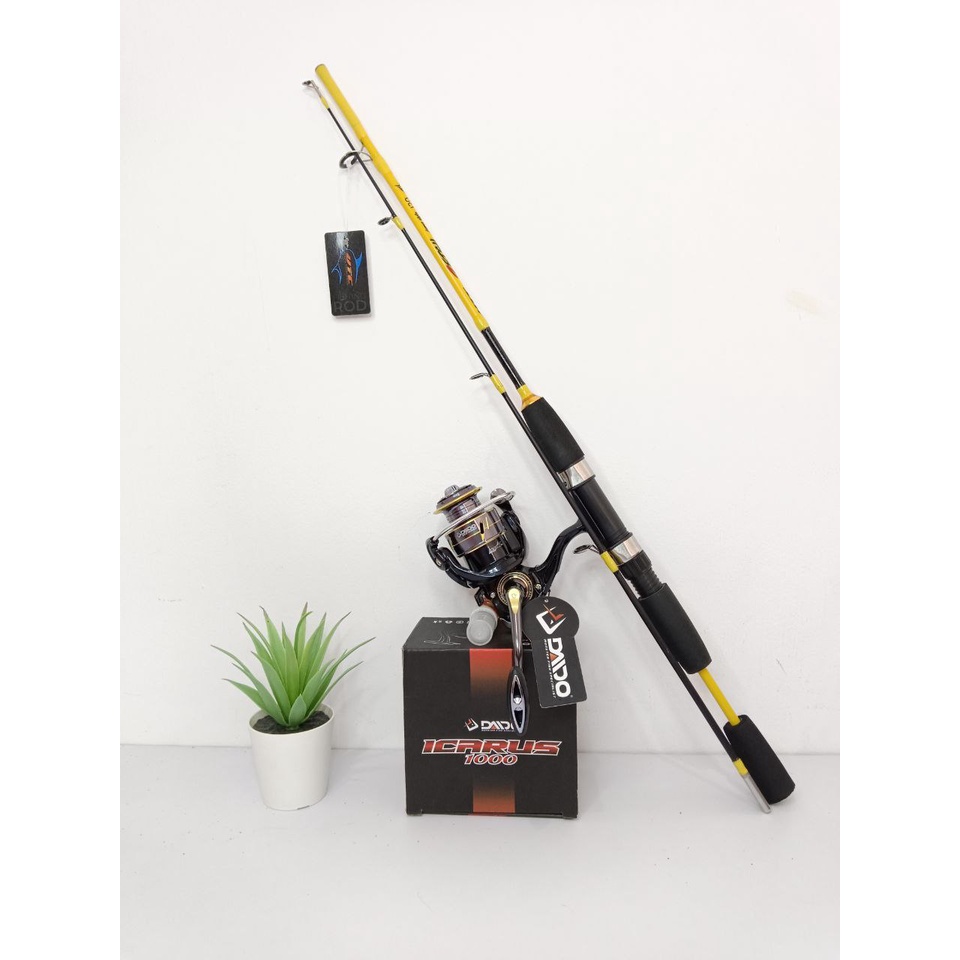 Set Pancing Joran sambung 2 dengan Reel Pancing Daido Icarus