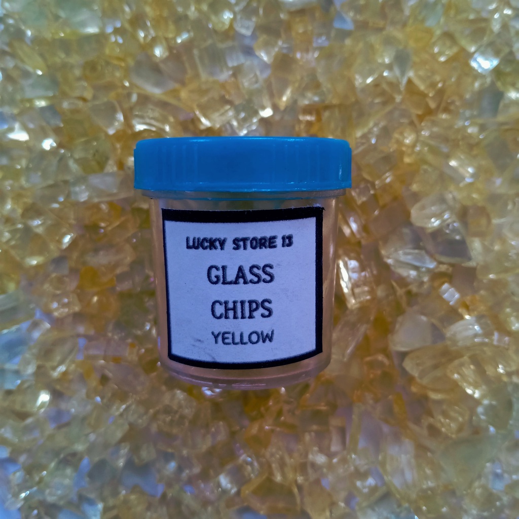 Batu Kristal Crystal Chips YELLOW 20 gram Stone Padatan Mirror Gelas Glass Hiasan Interior Dekorasi 