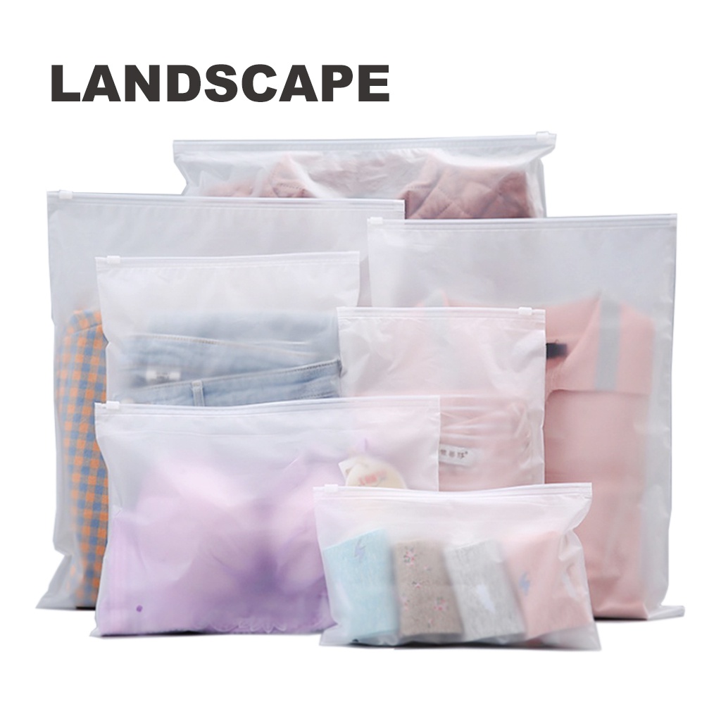 BRGUNIK Zipper Bag Landscape Transparan Doff Organizer Bag Pouch Plastik Penyimpanan / Ziplock Murah Part 2 R852