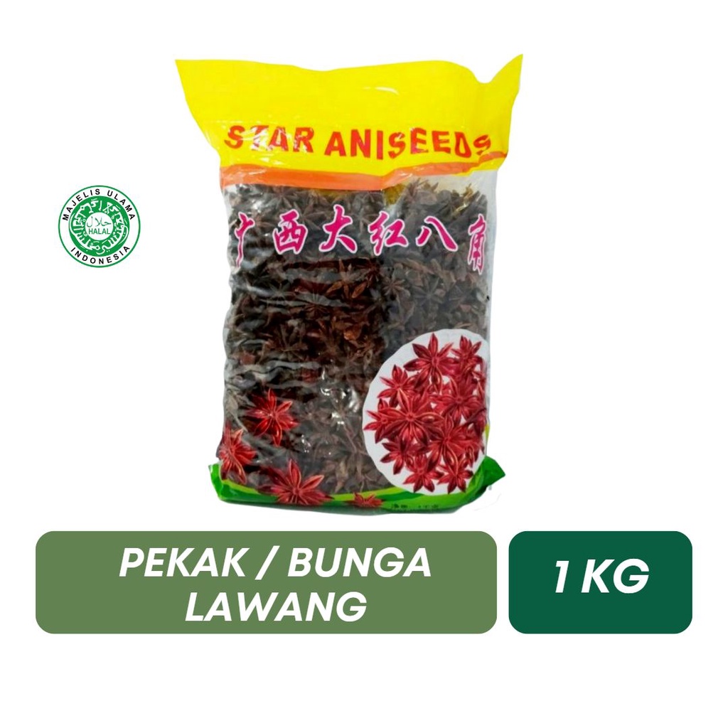 Pekak / Bunga Lawang 1Kg / Whole Star Anise / Bumbu Rempah / Pusat Bumbu