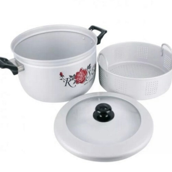 PANCI KUKUSAN MASPION 37CM PANCI STEAMER TUTUP KACA
