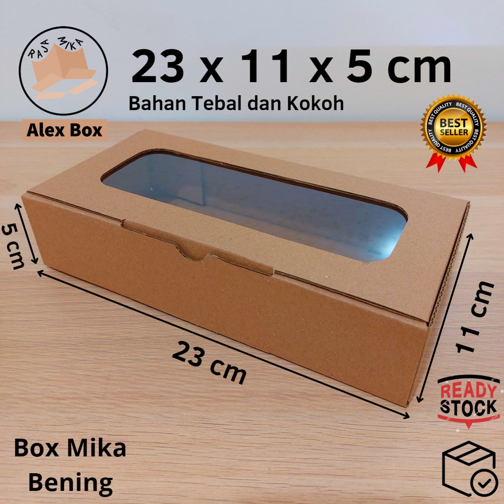 

Kardus Mika 23 x 11 x 5 cm... model diecut, untuk kue hampers dll