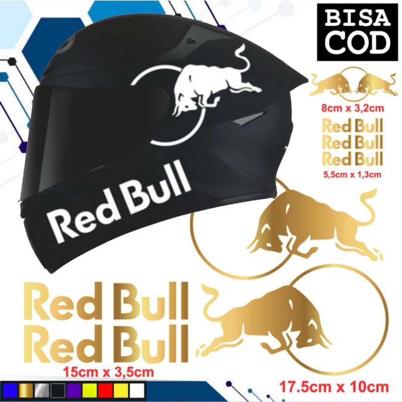 STIKER REDBULL UNTUK HELM SET/CUTTING REDBULL STICKER