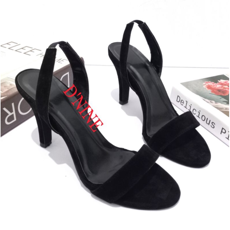 MEGAN SH 28 Heels Sandal wanita suede 9cm