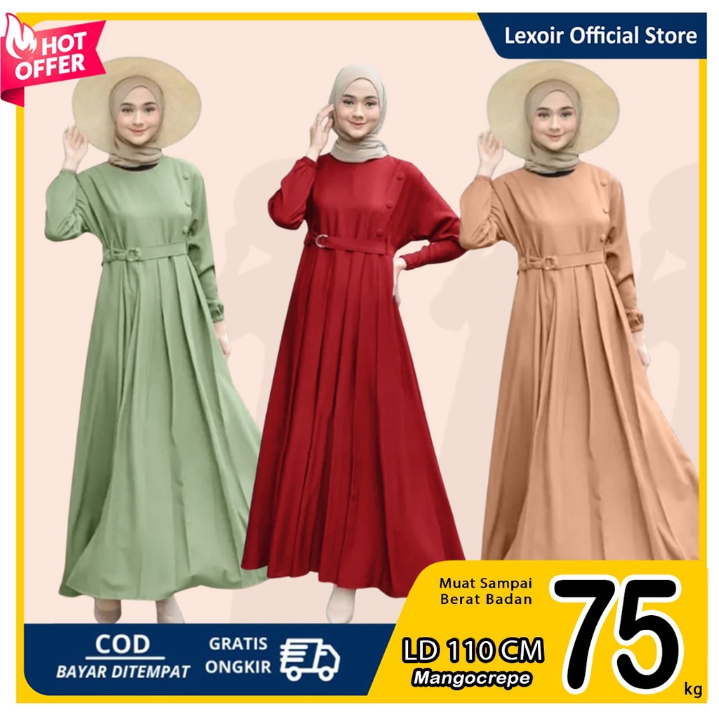 Exclusive Maxy Crinkle Airflow - Baju Gamis Jumbo Wanita - Dress Muslim - Gamis Dewasa - Tunika
