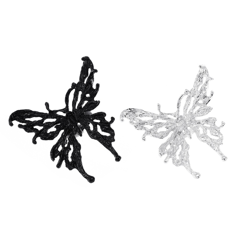 Kepribadian Vintage Berlebihan Cairan Kupu-Kupu Cincin Pria Wanita Fashion Jalan Hip-Hop Tembaga Butterfly Ring Perhiasan Hadiah