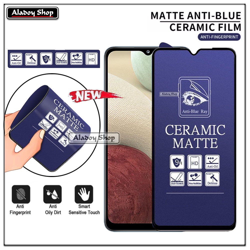 PAKET 3IN1 Anti Gores Blue Matte Anti Glare Samsung A42 5G + Tempered Glass Camera dan Skin Carbon