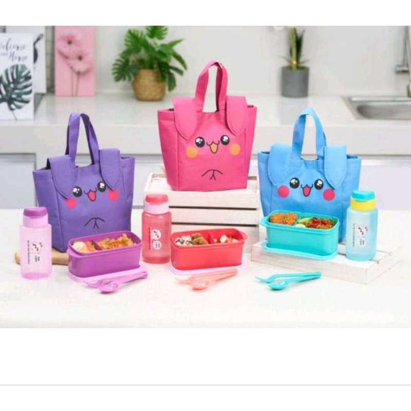 Tempat Kotak Bekal Anak Set RANSEL Sekolah Lengkap / LunchBox Anak