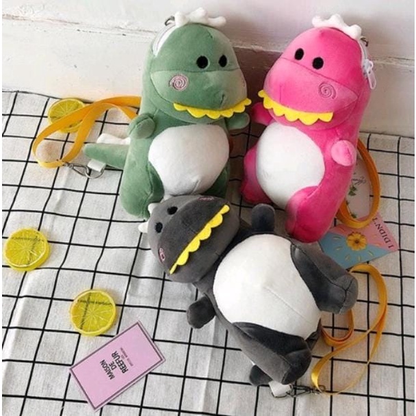 Boneka Motif Dinosaurus Tas Selempang Bahu Wanita Kartun Dinosaurus/Tas HP Tas boneka mini