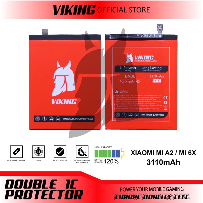 BATERAI VIKING XIAOMI MI A2 / MI 6X BN36 DOUBLE POWER