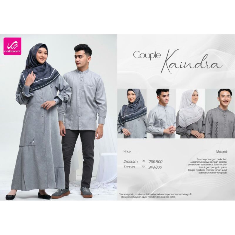 Couple Kaindra Rabbani - Couple Rabbani - Sarimbit Rabbani - Gamis Rabbani - Baju Koko Rabbani - Cou