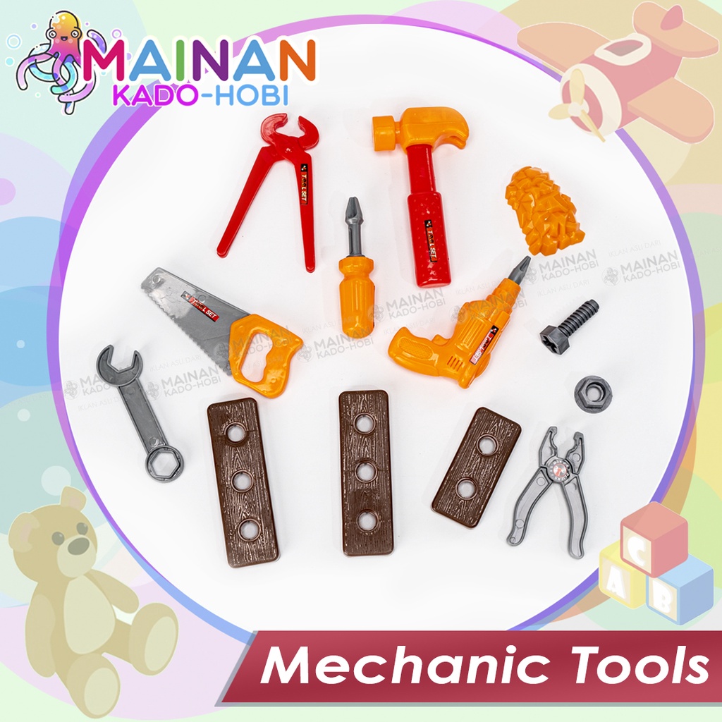 MAINAN ANAK MOTORIK MECHANIC TOOLS SET BOX ALAT KONSTRUKSI MEKANIK