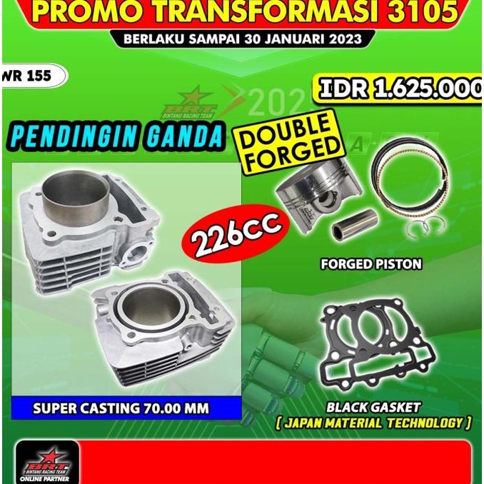 Paket Bore UP WR 155 - Block Casting - Piston 70 - BRT Promo 3105