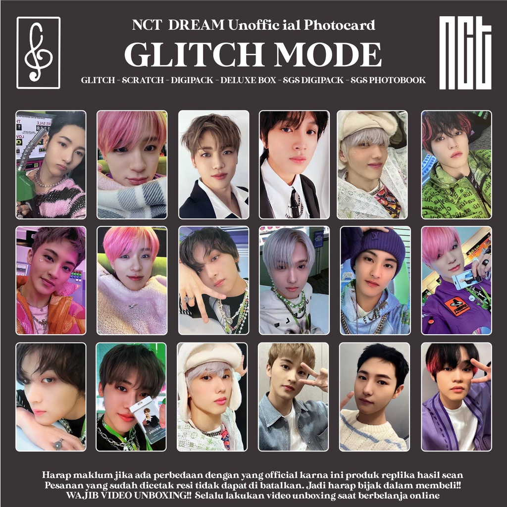 [NCT GLITCH MODE DREAM] PHOTOCARD UNOFFICIAL GLITCH - SCRATCH - DIGIPACK