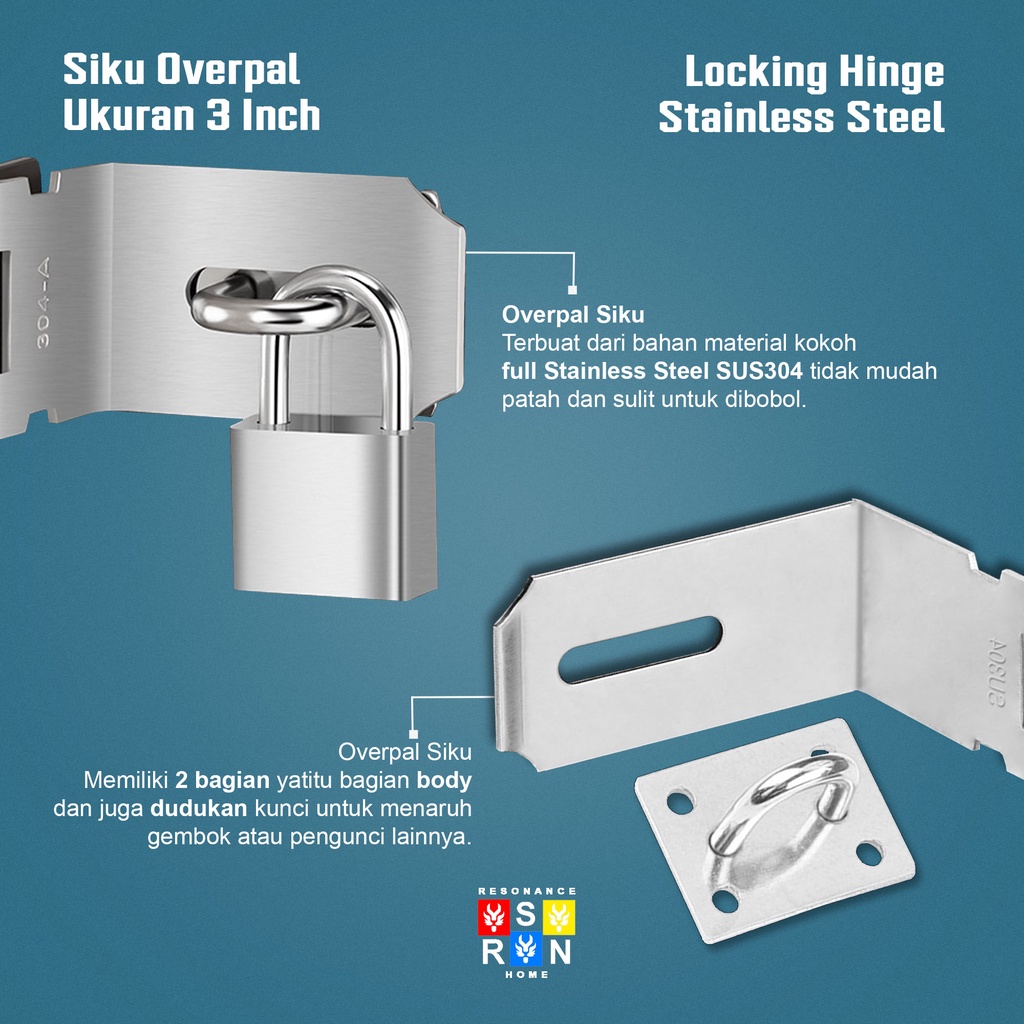 Overpal Siku Kecil 3 Inch / Kunci Pintu Overpal SUS 304 Resonance Home