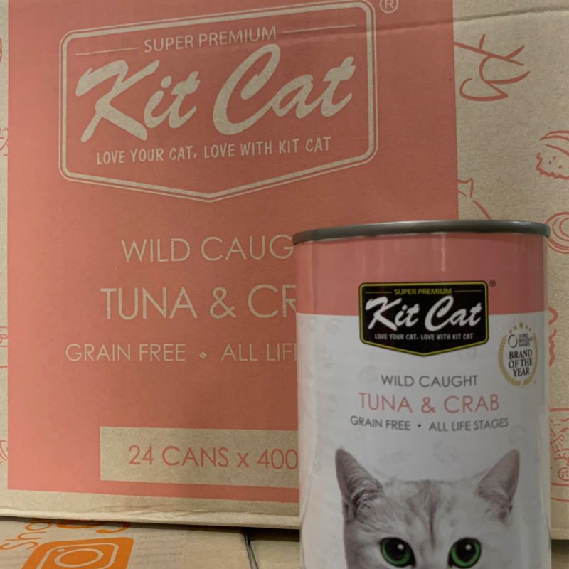 Kit Cat Wet Food Adult 400gr Makanan Kucing Dewasa (Tuna&amp;Crab)