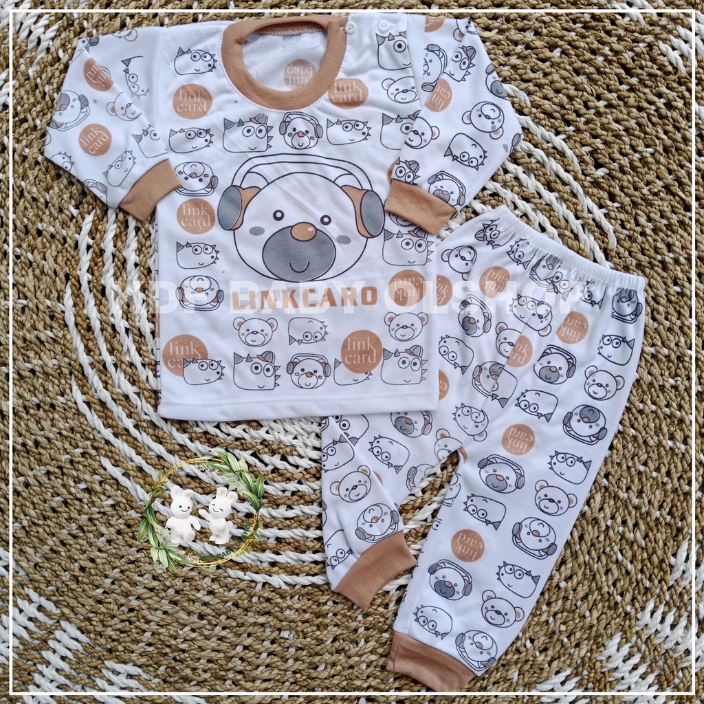 3 setelan bayi lengan panjang motip link caro set anak laki laki stelan anak bayi perempuan baju setelan bayi 0-12 bulan