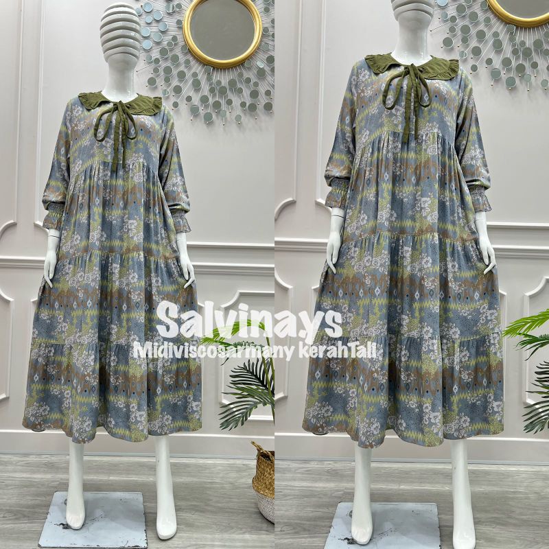 Baju salvina midi dress jumbo (4L dan 5L)