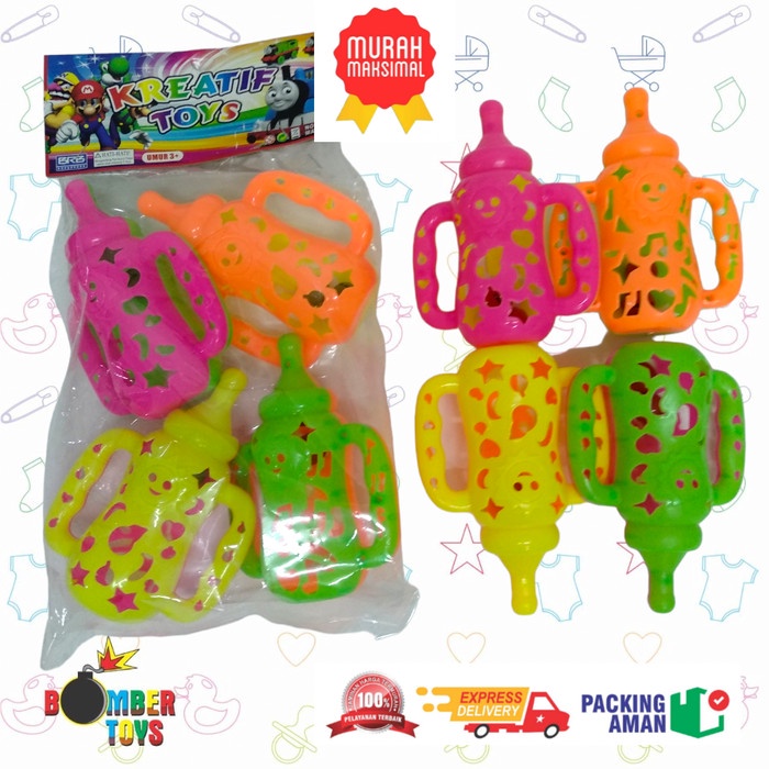 MAINAN KERINCING KERINCINGAN DOT ANAK BAYI ISI 4 PCS MOTORIK Kreatif