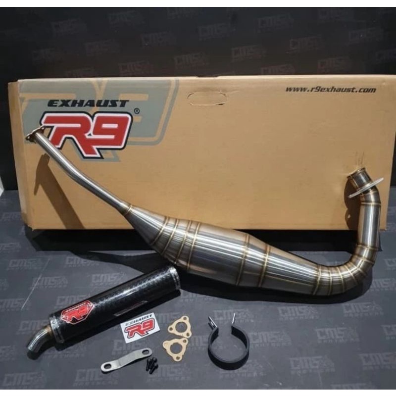 Knalpot R9 Neo Mugello CarbonOri kevlar
Bahan stainless
Pnp ninja r dan rr
