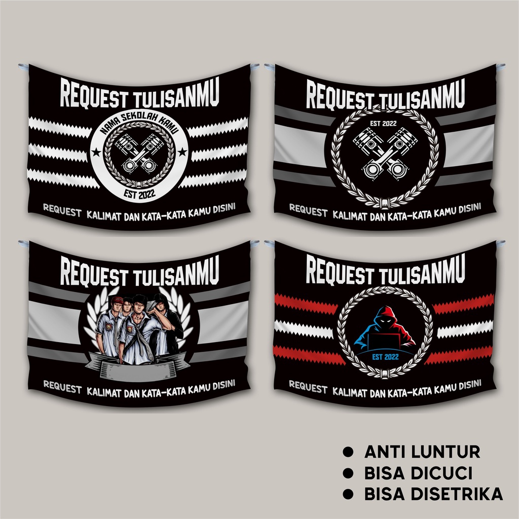 BENDERA KELAS JUMBO BEBAS REQUEST | BENDERA KOMUNITAS | BENDERA KAIN