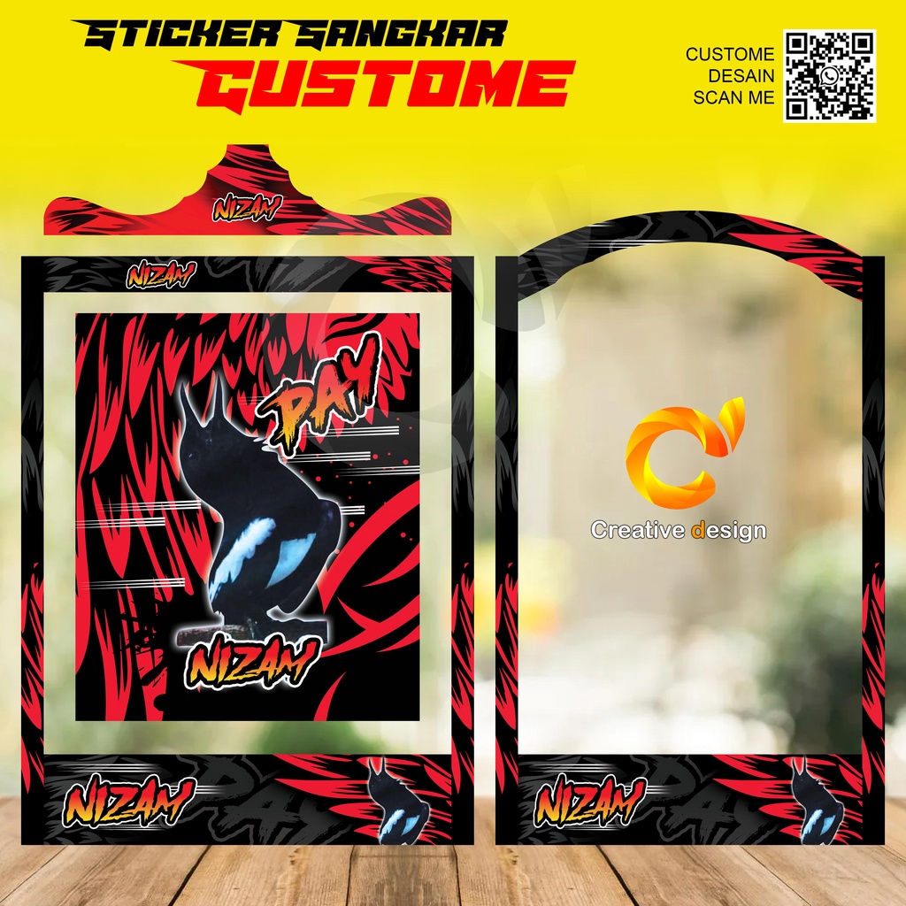 STICKER DECAL SANGKAR KOTAK MOTIF CUSTOM