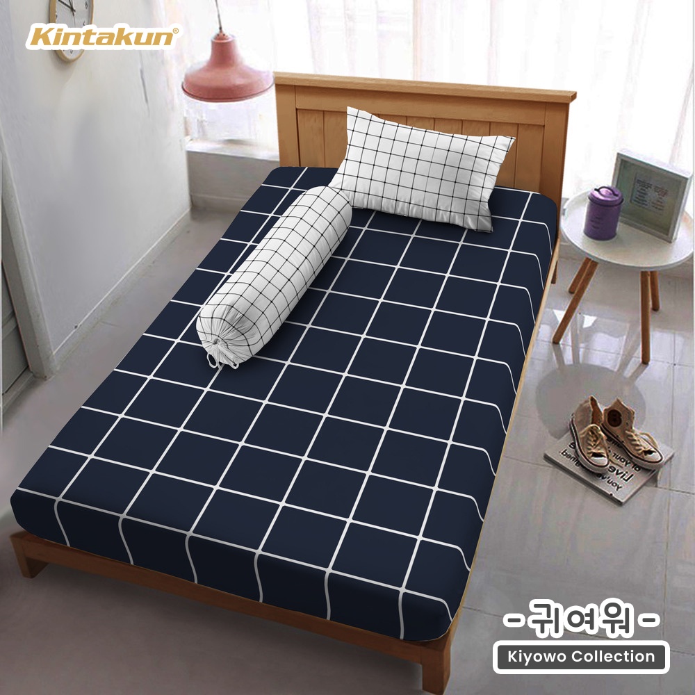 Kintakun Sprei Flat 100/120 Candramawa Aesthetic Dluxe Microtex Hitam
