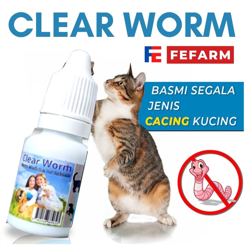 Obat Cacing Kucing Anjing Kelinci Clearworm FEFARM