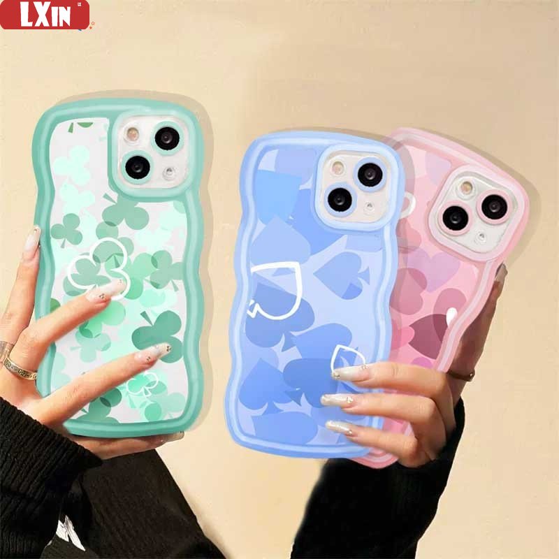 New Case Realme 10 C33 C30 C31 C35 C21Y C25Y Realme C11 C25 C17 C15 C12 C3 C2 Realme 8i 7i 5 5i 6i 7 Pro Peach Jantung Gelombang Tepi TPU Phone Case Cover