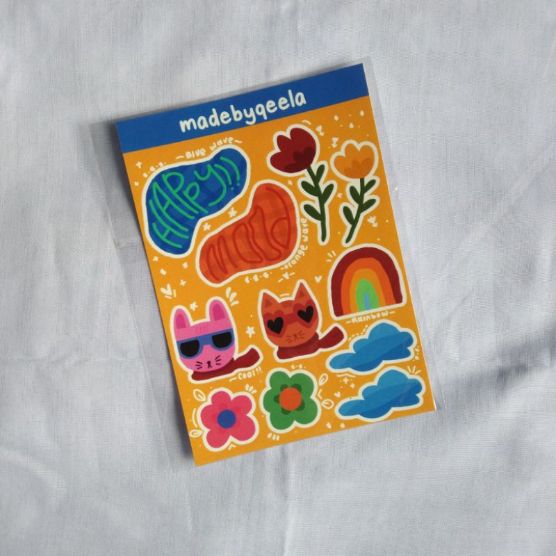 

Colorfull journaling sticker sheet✨| Aesthetic sticker | madebyqeela