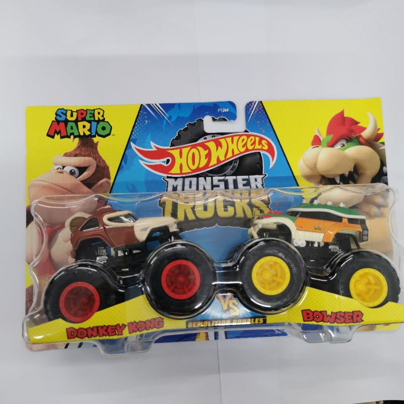 Diecast Hot Wheels Monster Trucks DOUBLE DONKEY KONG x BOWSER Super Mario Jam HW 1/64 Mobil Mainan A