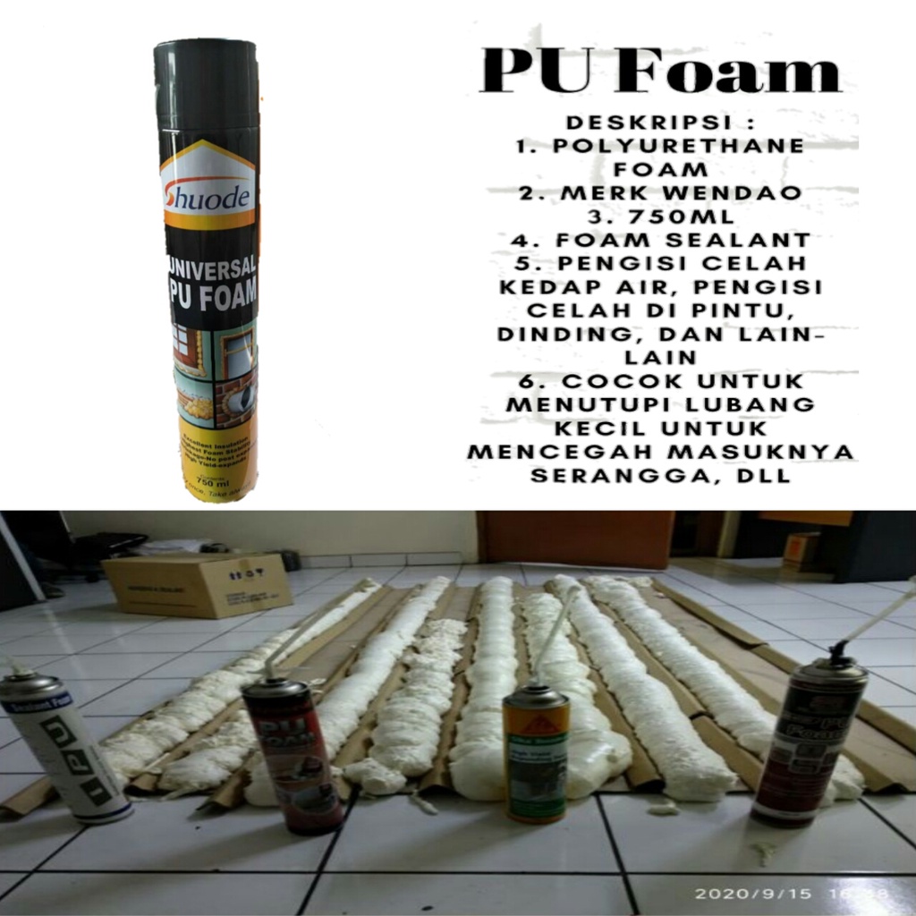 PU FOAM SPRAY polyurethane sealant foam { 1 KARTON = 12 PCS } ( PENGISI CELAH LUBANG )