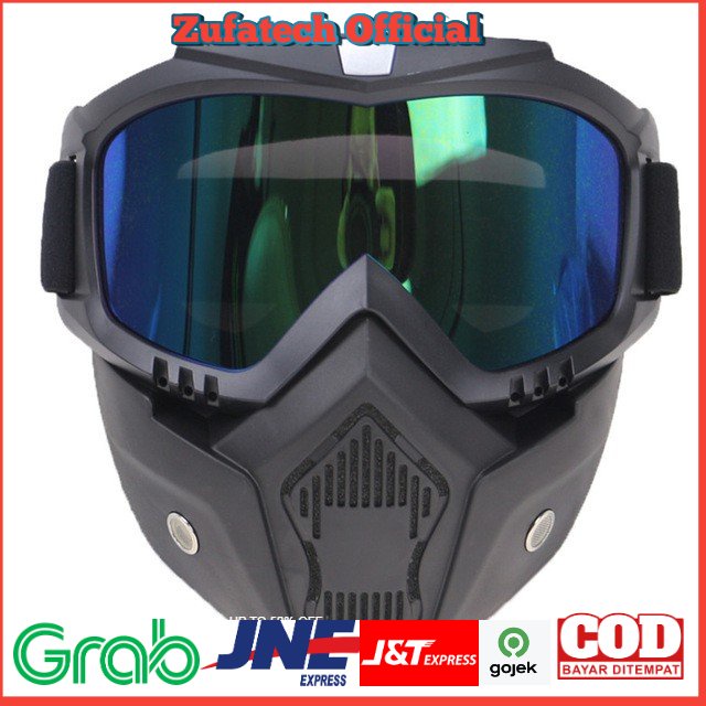 TaffSPORT BOLLFO Kacamata Goggles Mask Motor Retro Anti Glare Windproof WIDE - MT-01