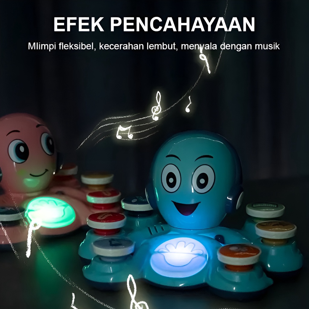 Music DJ Gurita | Mainan Edukasi Anak 3-4-5 Tahun | Octopus Rock | Kado Ulang Tahun Anak Laki Laki | Mainan Terbaru 2023