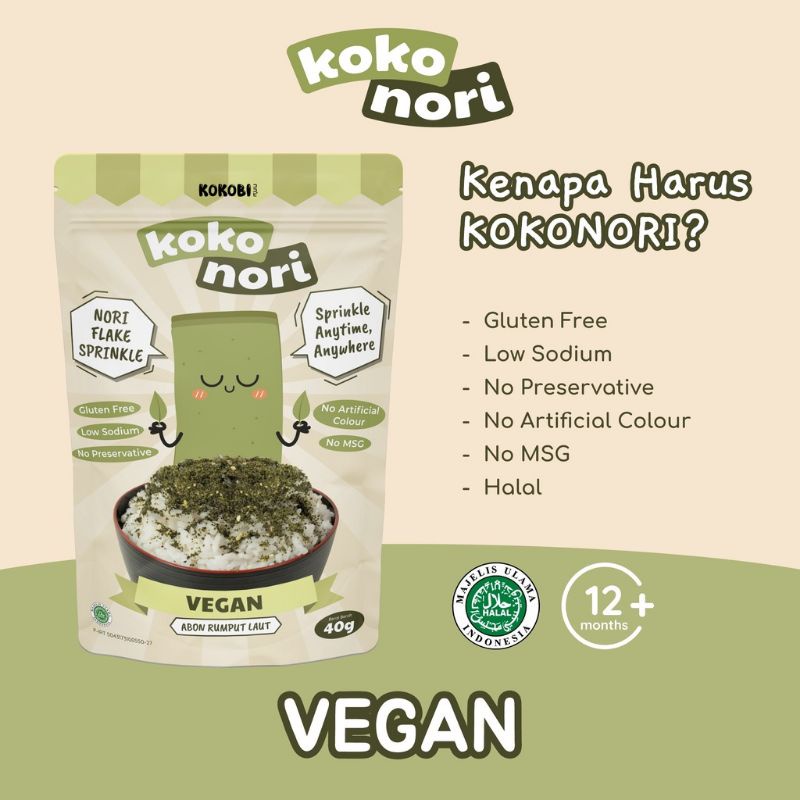 Kokobi Koko Nori Seaweed Sprinkle Abon Rumput Laut 40gr