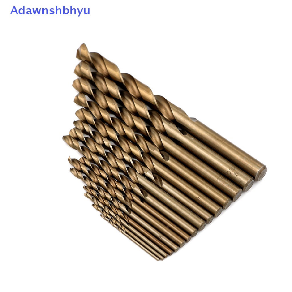 Adhyu 15 Pcs Baja Kecepatan Tinggi HSS-Co M35 Cobalt Drill Bit Set 1.5-10MM Steel Pounch ID